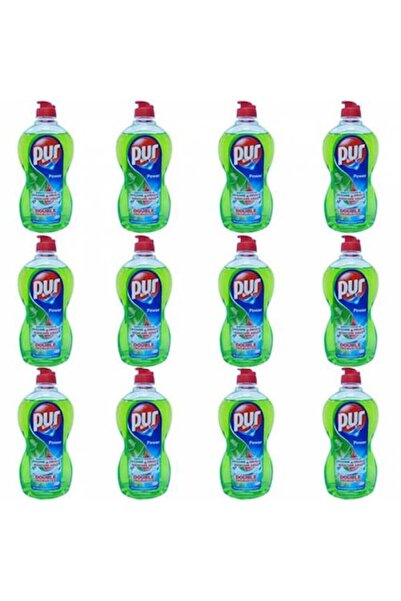 Pür Pack of 12 Pur DuoPower Dishwashing Detergent Green Apple 450 ml