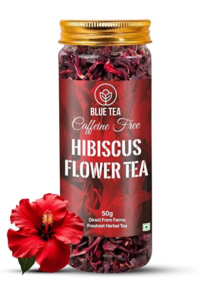 BLUE TEA Hibiscus Herbal Tea, Skin Glow, Caffeine-Free, Tangy Flavor, 50g (50...