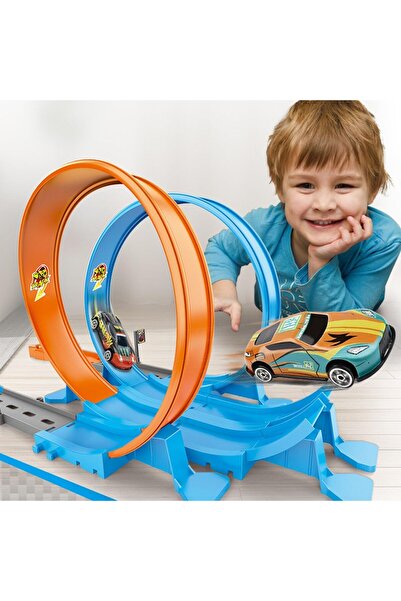 Generic Car Track with Double Loop and Four Cars