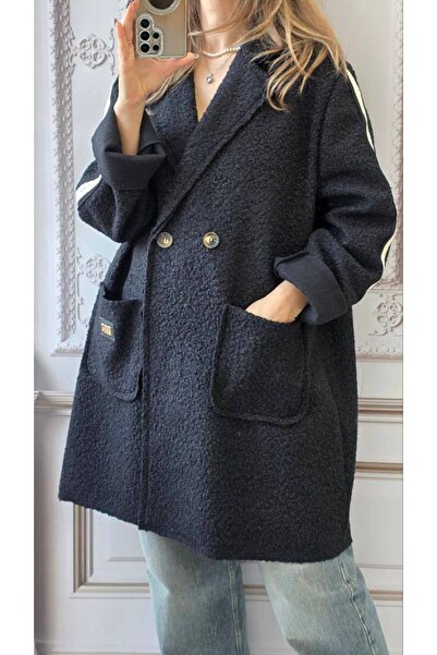 GLAMSI Curled coat with sleeve details
