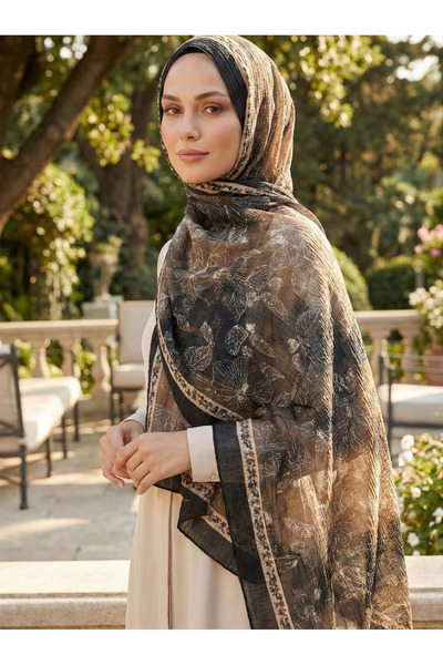 SilkTouch Flower patterned muslin shawl
