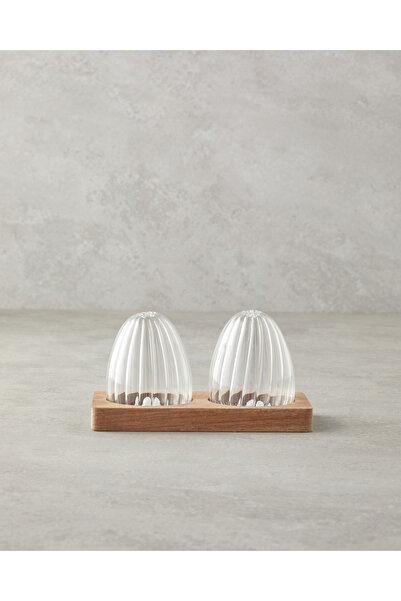 English Home Octavia Borosilikat-Akasya 2'li Tuzluk - Biberlik 6x8 cm Şeffaf