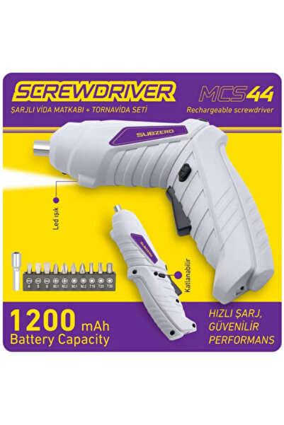 SUBZERO GSM TEK SUBZERO MCS44 1200MAH ŞARJLI TORNAVİDA SETİ