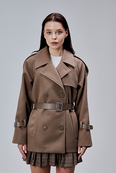 Bolivente Mink Regular Fit Premium Belted Cashmere Jacket