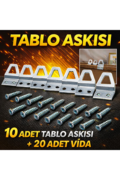 DESIPHON 10 Adet Kıvrık Model Metal Tablo Kancası | Vidalı Çerçeve & Fotoğraf...