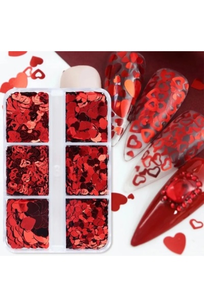 Pink Nails Nail Art Diverse Set Valentine's Day