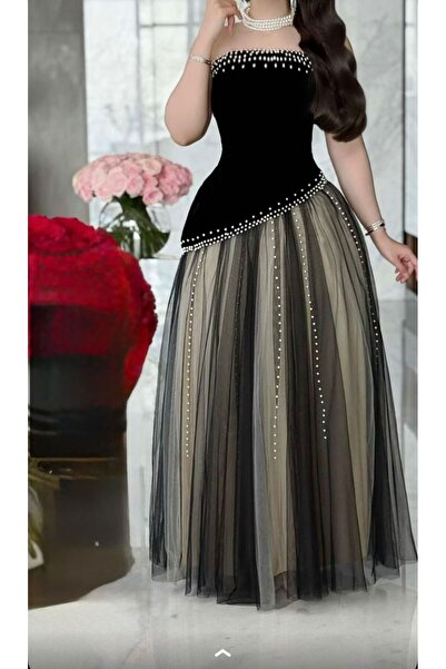 ARENA-SA wool dress with tulle evening gown