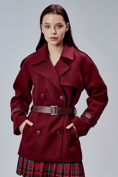 Bolivente Lina Bordo Regular Fit Premium Belted Cashmere Jacket