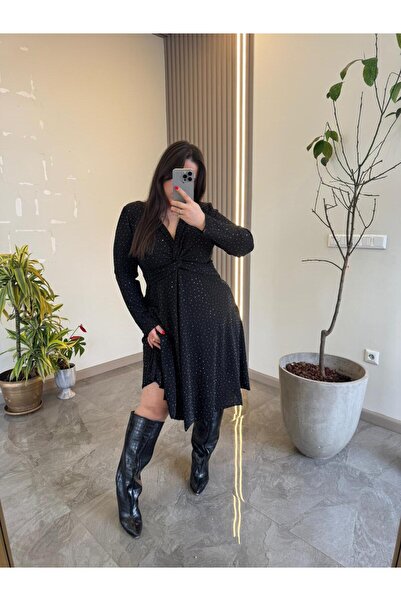 DV BUTİK BÜYÜK BEDEN SİMLİ ELBİSE
