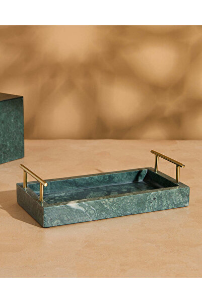 REDTAG صينية زينة مستطيلة من الرخام الأخضر