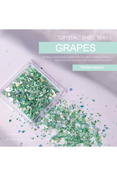 Pink Nails Amestec de sclipici NAIL ART cu struguri și scoici de mare