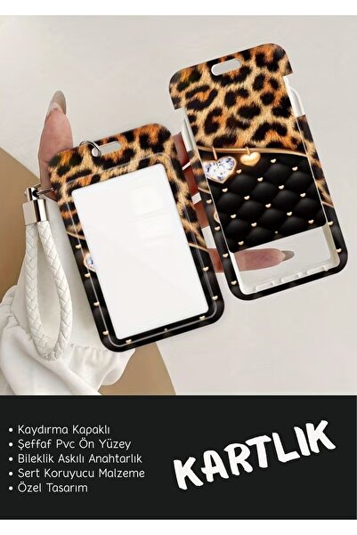 TATA CRAFT Kimlik Kart Tutucu Anahtarlık Sert Pvc Şeffaf Pencereli Kart Korum...