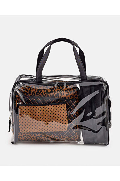 REDTAG طقم حقائب مستحضرات تجميل سوداء للنساء (عبوة من 3 قطع)