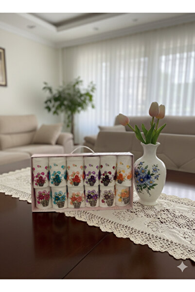 Fiesta Tekstil Analı Kızlı Tafting Nakışlı 12 Parça Havlu Seti