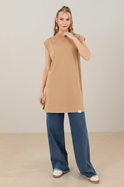 Soul Women's Basic Sleeveless T-Shirt - 30725Tun - Camel