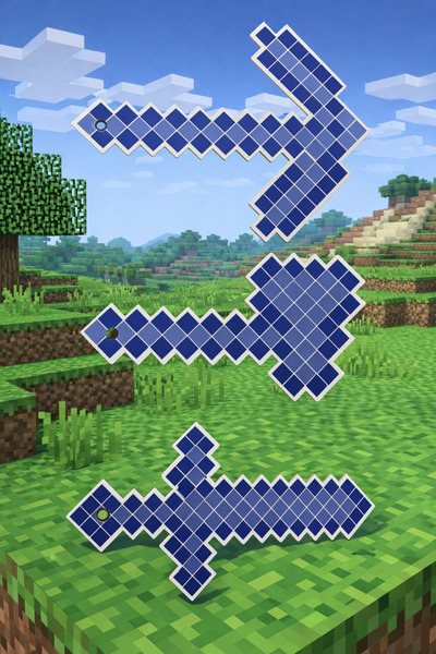 BMS Minecraft kazma, kılıç, balta