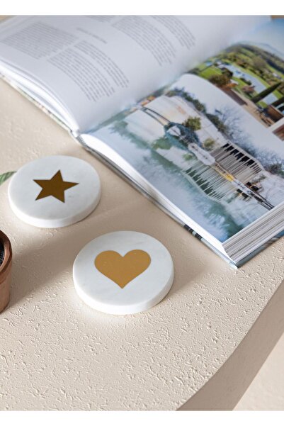 The Mia Marble Coaster Heart