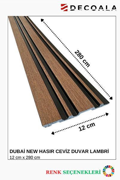 DECOALA Dubai Polimer Duvar Lambiri - 12X280 cm Lüks Dekoratif Panel (6 Adet)