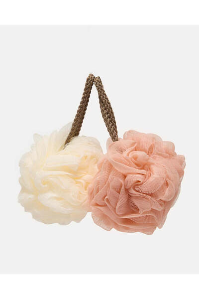 REDTAG مجموعة إسفنجات استحمام باللونين الوردي والبيج (عبوة من قطعتين)