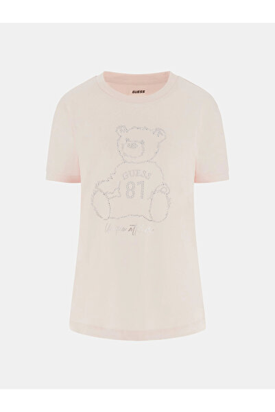 Guess Απαράμιλλο γυναικείο ροζ μπλουζάκι Active Regular Fit V5BI16K8FQ4-A60W