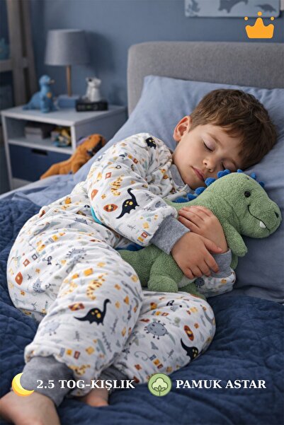 Babyhola كيس نوم للأولاد مبطن بالقطن 2.5 توج سميك مملوء بالألياف الشتوية للجن...