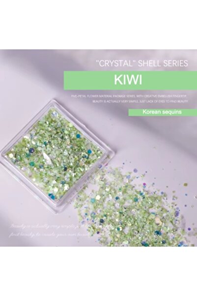 Pink Nails Amestec de sclipici pentru unghii cu scoici de mare și kiwi