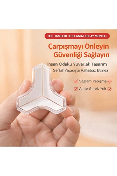 obrigado Çocuk Güvenlik Köşe Koruyucu – Silikon Masa & Tezgah Kenarı 8’li Set