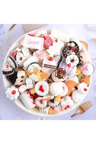 Pink Nails 3D Nail Art Decoration Set White Sweets