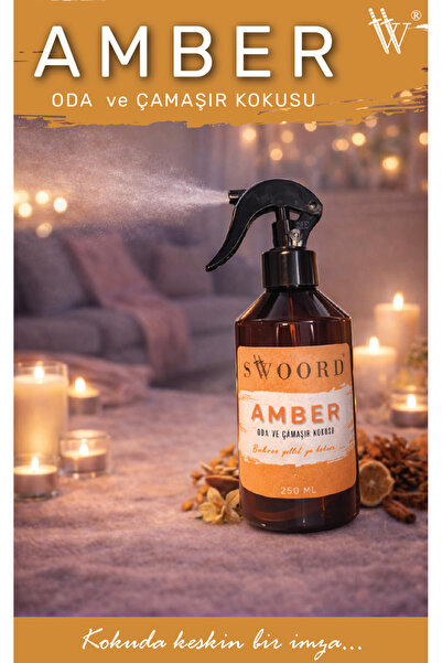 SWOORD Amber Oda Ve Çamaşır Spreyi Oda Kokusu Oda Spreyi 250ml