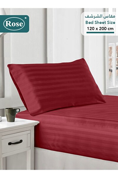 Rose Hotel Stripe Fitted Sheet & Pillowcase(s) Set, Premium Microfiber, Singl...