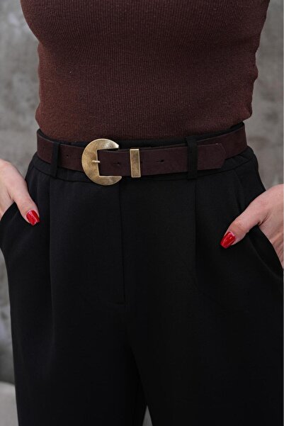 Desre Moda Antique Buckle Suede Belt Dress Belt Coat Belt Trouser Belt