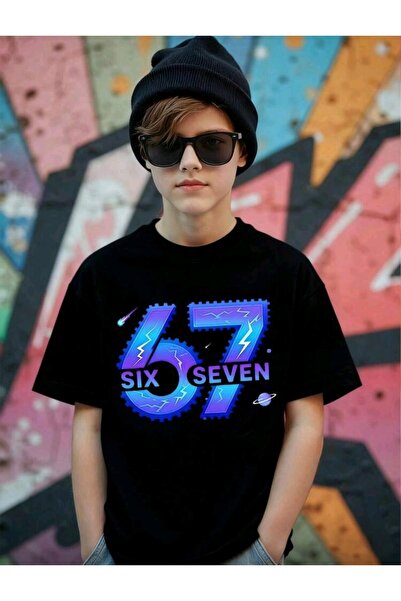 stil x تيشيرت للأولاد مطبوع عليه ستة سبع، 67 تصميمًا