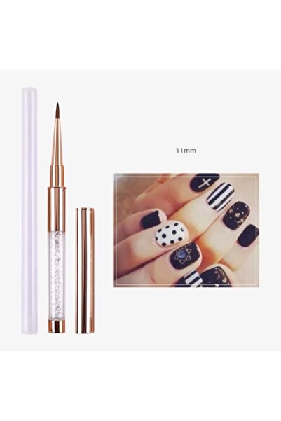 Pink Nails Aqua Art Ροζ χρυσά κρύσταλλα βούρτσα