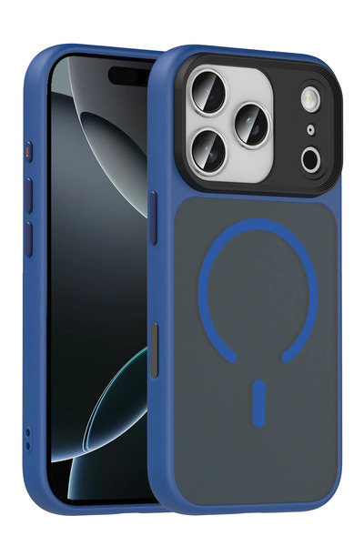 Fuchsia iPhone 17 Pro Max ile Uyumlu Megane Kablosuz Şarj Özellikli Kapak - L...