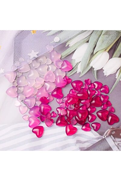 Pink Nails Set de inimioare 3D roz lumina soarelui