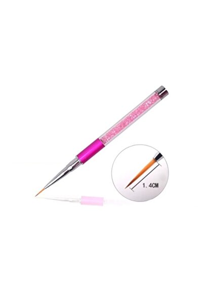 Pink Nails Μακρύ πινέλο με ροζ κρύσταλλα