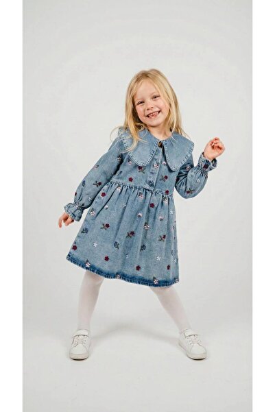 OUTLET Çiçekli kot elbise