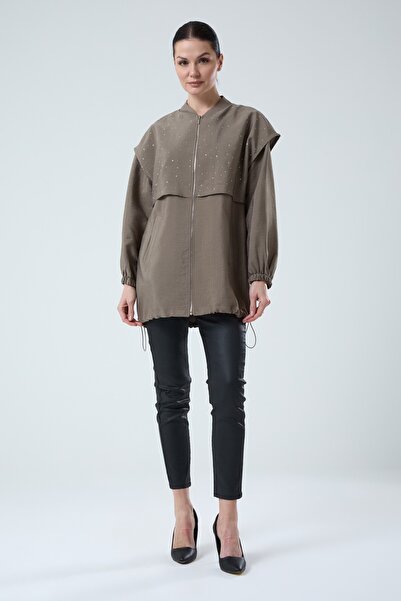 Jupe Kadın Taş Detaylı Kısa Kap 9293