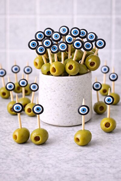 mutfak Nazar Boncuklu Kürdan – Meze ve Davet Sunumları İçin 30 Adet