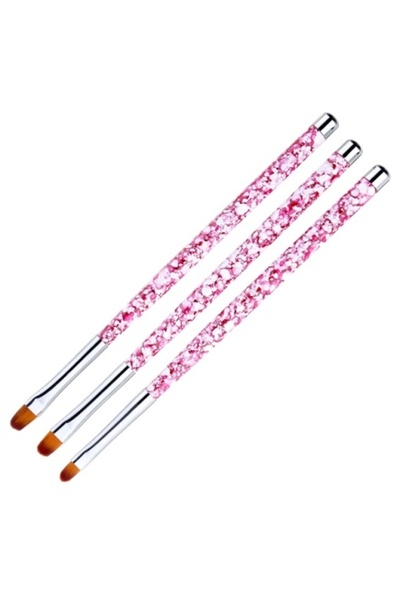 Pink Nails Oval Pink Art Brush Set