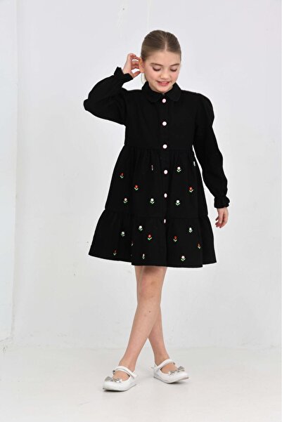 OUTLET Çiçek desenli kot elbise