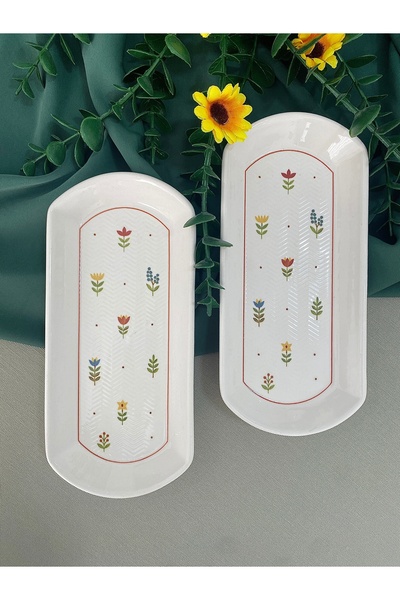 VENÜS HOME DECORATION Pastel Garden Model 2 Small Oval Plates