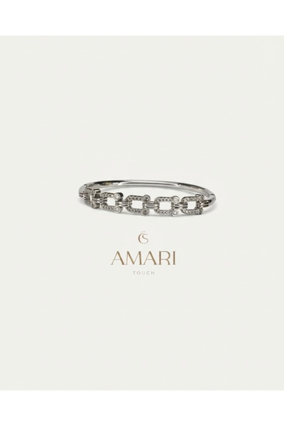 Amari Gümüş Taşlı Tfny Model Kelepçe