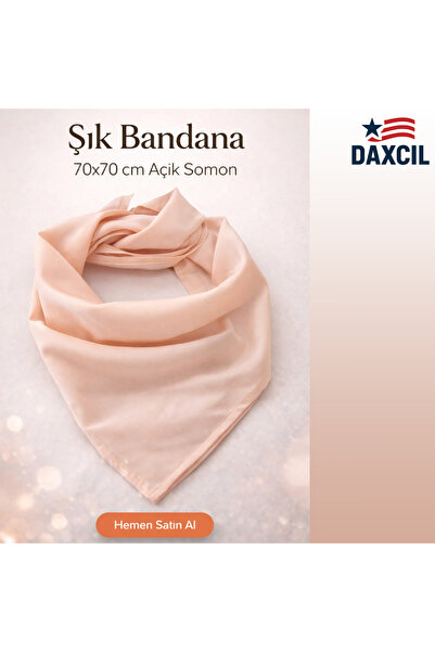 daxcil Modern and Elegant Light Salmon Bandana–Scarf |   70X70 cm Polyester