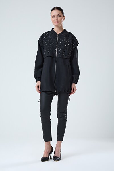 Jupe Kadın Taş Detaylı Kısa Kap 9293