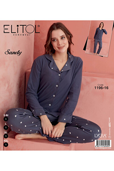 ELİTOL Women's Buttoned Front Pajama Set
