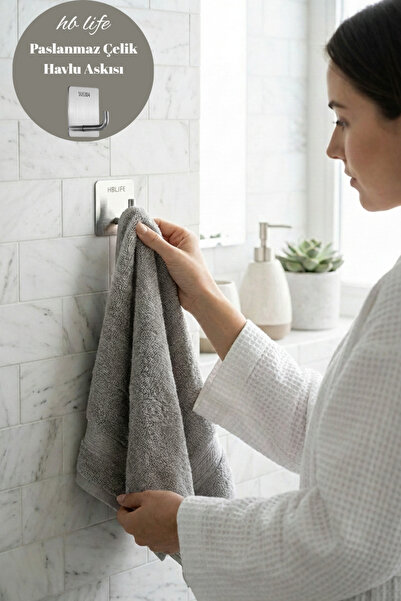 HB LİFE Paslanmaz Çelik Yapışkanlı Askılık - Delmesiz Vida Gerektirmeyen Bany...