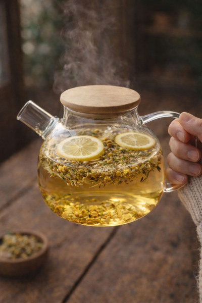 MODA 1000ml Heat Resistant Borosilicate Glass Teapot with Steel Lid Stovetop ...