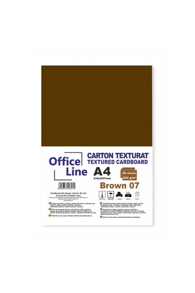 Libra Textured cardboard A4 220g brown 07 top. 20 sheets