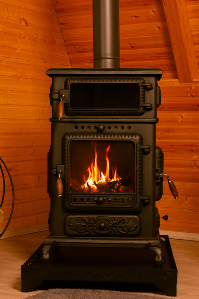 Samsun Soba Stella Fırınlı Döküm Soba - %100 Döküm, Ahşap Kulp, Yan Camlı Dök...